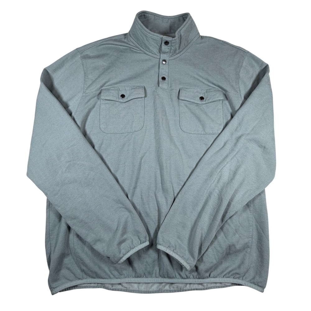 Onward Reserve Thomasville Collection Mens XL Snap Herringbone‎ Pullover Blue